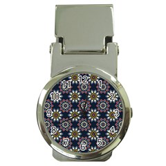 Floral Flower Star Blue Money Clip Watches