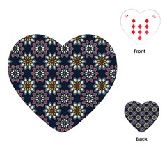 Floral Flower Star Blue Playing Cards (heart) 