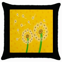 Leaf Flower Floral Sakura Love Heart Yellow Orange White Green Throw Pillow Case (black)