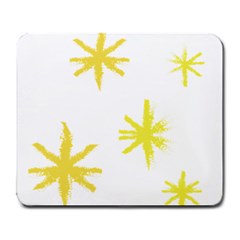 Line Painting Yellow Star Large Mousepads