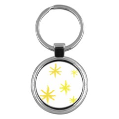 Line Painting Yellow Star Key Chains (round)  by Mariart