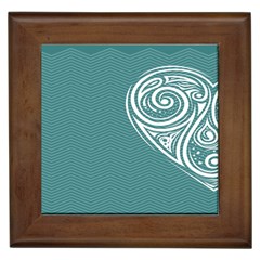 Line Wave Chevron Star Blue Love Heart Sea Beach Framed Tiles by Mariart