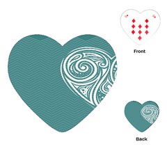 Line Wave Chevron Star Blue Love Heart Sea Beach Playing Cards (heart)  by Mariart