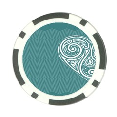 Line Wave Chevron Star Blue Love Heart Sea Beach Poker Chip Card Guard