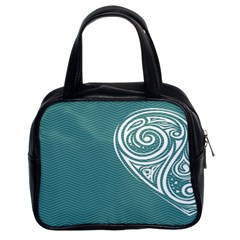 Line Wave Chevron Star Blue Love Heart Sea Beach Classic Handbags (2 Sides)