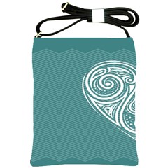 Line Wave Chevron Star Blue Love Heart Sea Beach Shoulder Sling Bags by Mariart