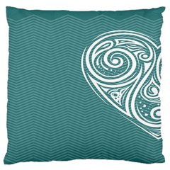 Line Wave Chevron Star Blue Love Heart Sea Beach Large Cushion Case (two Sides) by Mariart