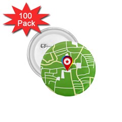 Map Street Star Location 1 75  Buttons (100 Pack)  by Mariart