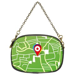 Map Street Star Location Chain Purses (two Sides) 