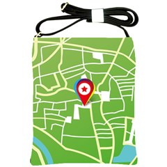 Map Street Star Location Shoulder Sling Bags by Mariart