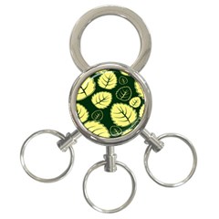 Leaf Green Yellow 3-ring Key Chains by Mariart