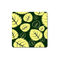 Leaf Green Yellow Square Magnet by Mariart