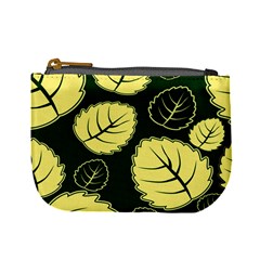 Leaf Green Yellow Mini Coin Purses by Mariart