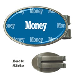 Money White Blue Color Money Clips (oval) 