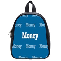 Money White Blue Color School Bags (small)  by Mariart