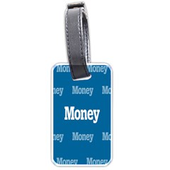 Money White Blue Color Luggage Tags (one Side)  by Mariart