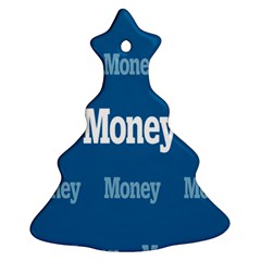 Money White Blue Color Christmas Tree Ornament (two Sides)