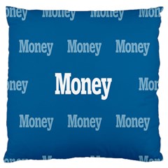 Money White Blue Color Large Flano Cushion Case (two Sides)