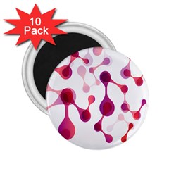 Molecular New Pink Purple 2 25  Magnets (10 Pack) 