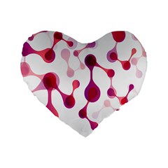 Molecular New Pink Purple Standard 16  Premium Heart Shape Cushions by Mariart