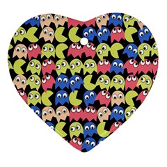 Pacman Seamless Generated Monster Eat Hungry Eye Mask Face Color Rainbow Ornament (heart) by Mariart