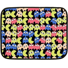Pacman Seamless Generated Monster Eat Hungry Eye Mask Face Color Rainbow Double Sided Fleece Blanket (mini) 