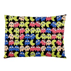 Pacman Seamless Generated Monster Eat Hungry Eye Mask Face Color Rainbow Pillow Case (two Sides) by Mariart