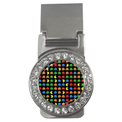 Pacman Seamless Generated Monster Eat Hungry Eye Mask Face Rainbow Color Money Clips (cz) 