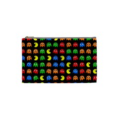 Pacman Seamless Generated Monster Eat Hungry Eye Mask Face Rainbow Color Cosmetic Bag (small) 