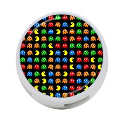 Pacman Seamless Generated Monster Eat Hungry Eye Mask Face Rainbow Color 4-port Usb Hub (two Sides) 