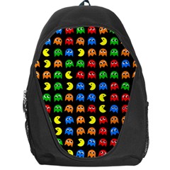 Pacman Seamless Generated Monster Eat Hungry Eye Mask Face Rainbow Color Backpack Bag by Mariart