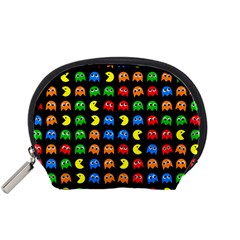 Pacman Seamless Generated Monster Eat Hungry Eye Mask Face Rainbow Color Accessory Pouches (small)  by Mariart