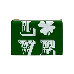 Parks And Tally Love Printable Green Cosmetic Bag (medium)  by Mariart