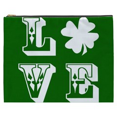 Parks And Tally Love Printable Green Cosmetic Bag (xxxl) 