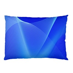 Line Net Light Blue White Chevron Wave Waves Pillow Case (two Sides) by Mariart