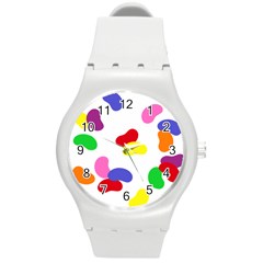 Seed Beans Color Rainbow Round Plastic Sport Watch (m) by Mariart
