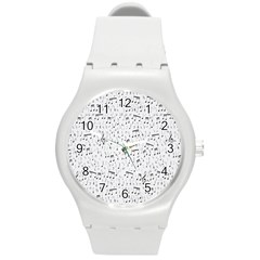 Musical Notes Song Round Plastic Sport Watch (m)
