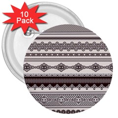 Plaid Circle Polka Dot Star Flower Floral Wave Chevron Triangle 3  Buttons (10 Pack) 