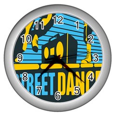 Street Dance R&b Music Wall Clocks (silver)  by Mariart