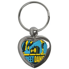 Street Dance R&b Music Key Chains (heart) 