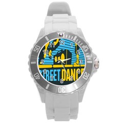 Street Dance R&b Music Round Plastic Sport Watch (l)