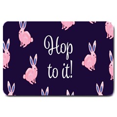 Rabbit Bunny Pink Purple Easter Animals Large Doormat 
