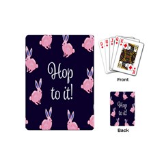 Rabbit Bunny Pink Purple Easter Animals Playing Cards (mini) 