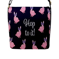 Rabbit Bunny Pink Purple Easter Animals Flap Messenger Bag (l) 