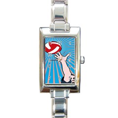 Volly Ball Sport Game Player Rectangle Italian Charm Watch