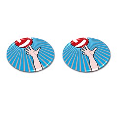 Volly Ball Sport Game Player Cufflinks (Oval)