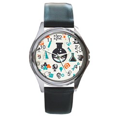 Science Chemistry Physics Round Metal Watch by Mariart