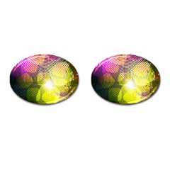 Plaid Star Light Color Rainbow Yellow Purple Pink Gold Blue Cufflinks (oval) by Mariart