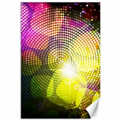 Plaid Star Light Color Rainbow Yellow Purple Pink Gold Blue Canvas 12  X 18   by Mariart