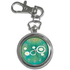 Sunflower Sakura Flower Floral Circle Green Key Chain Watches